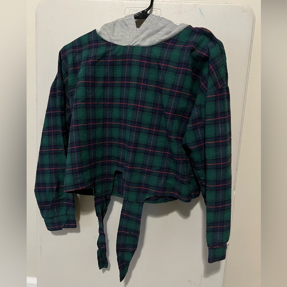 SHEIN Crop Flannel